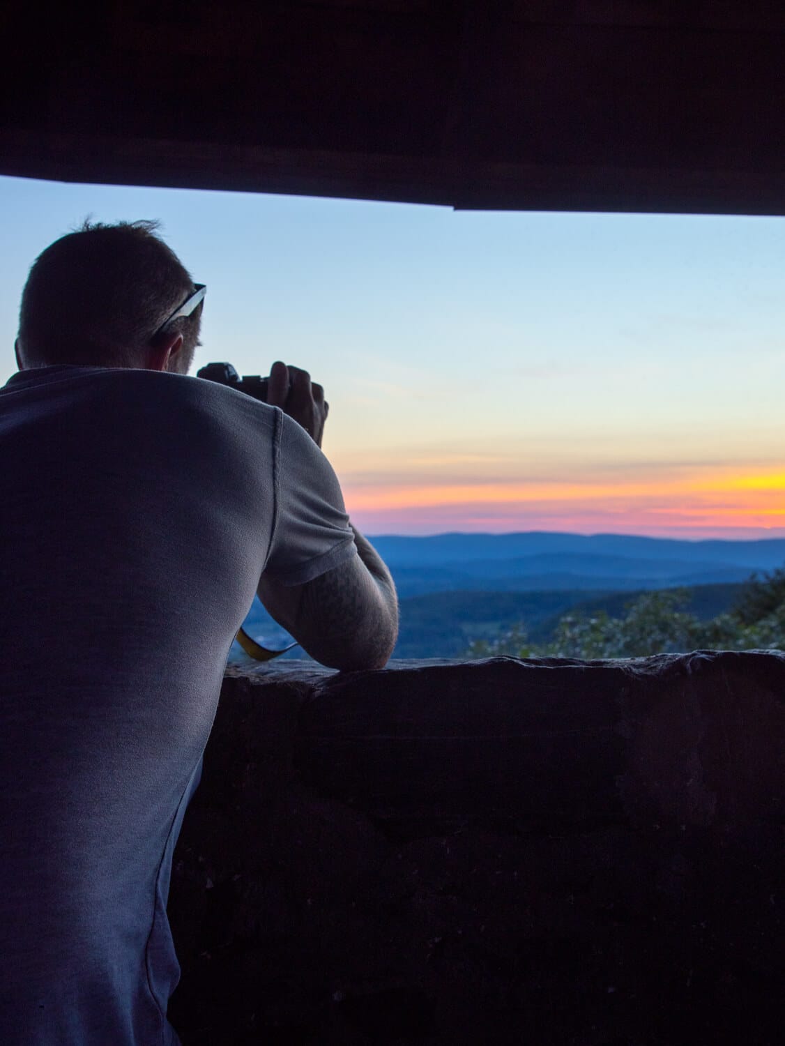 Sunset view from Haystack Mountain Tower view in Norfolk Connecticut