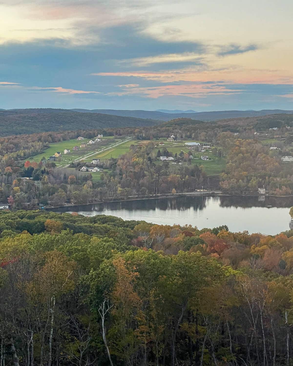 Fall view from Mount Tom Tower in Connecticut