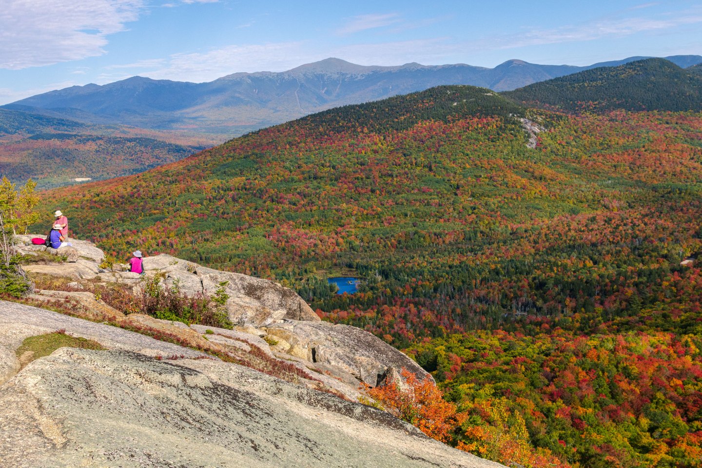 fall hike on mountaintop in New Hampshire