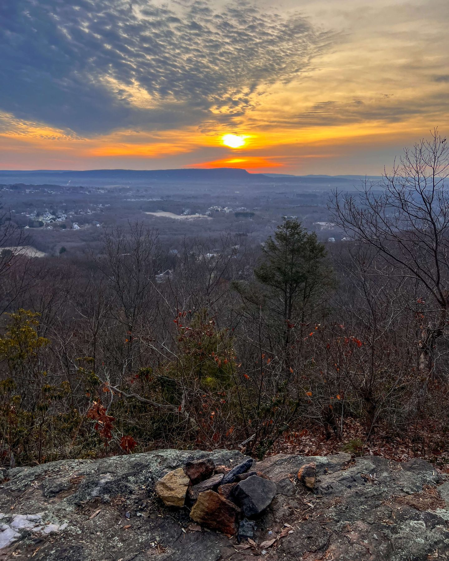 golden sunrise view from tunnel falls