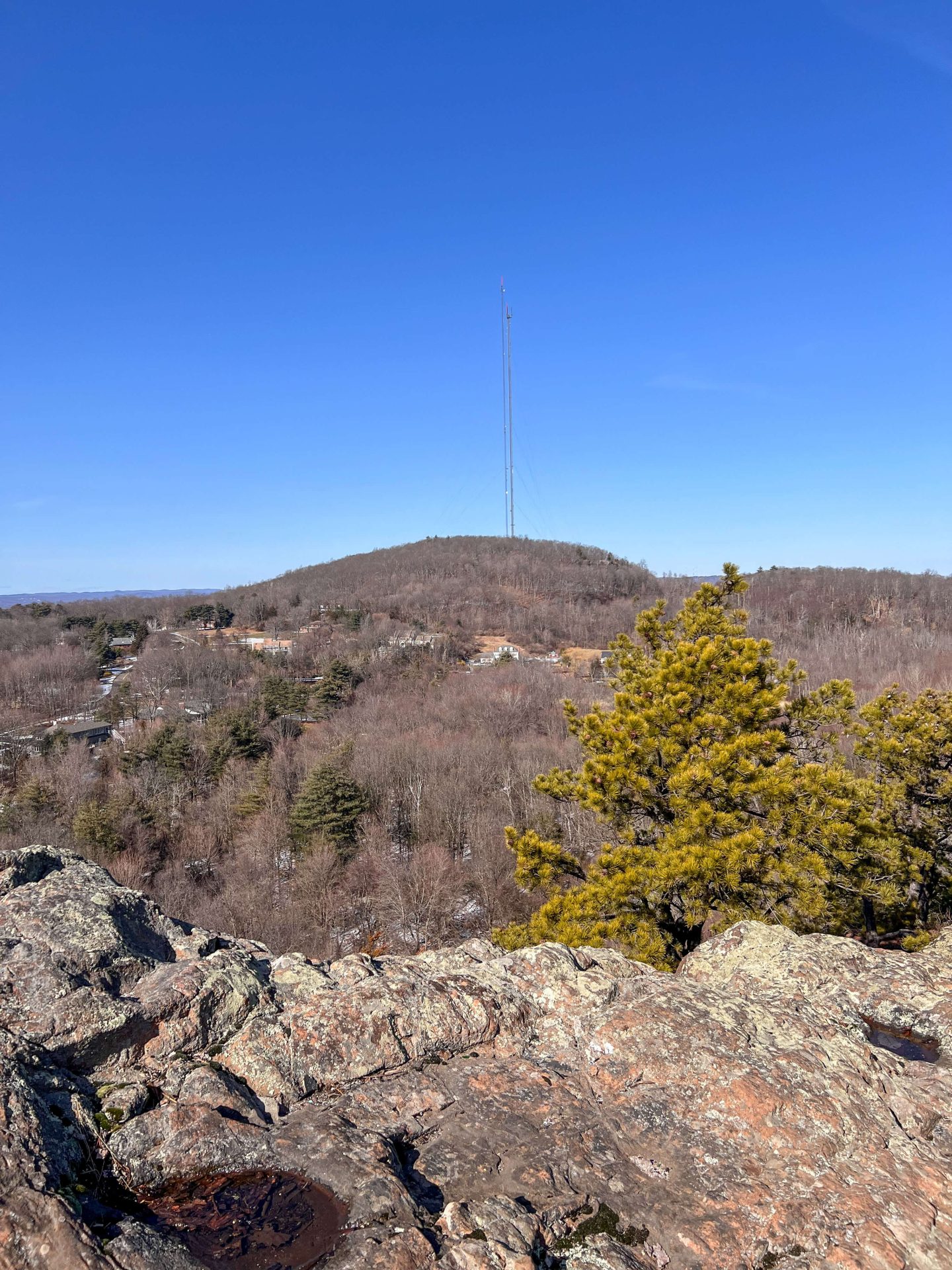 winter view from pinnacle rock in plainville