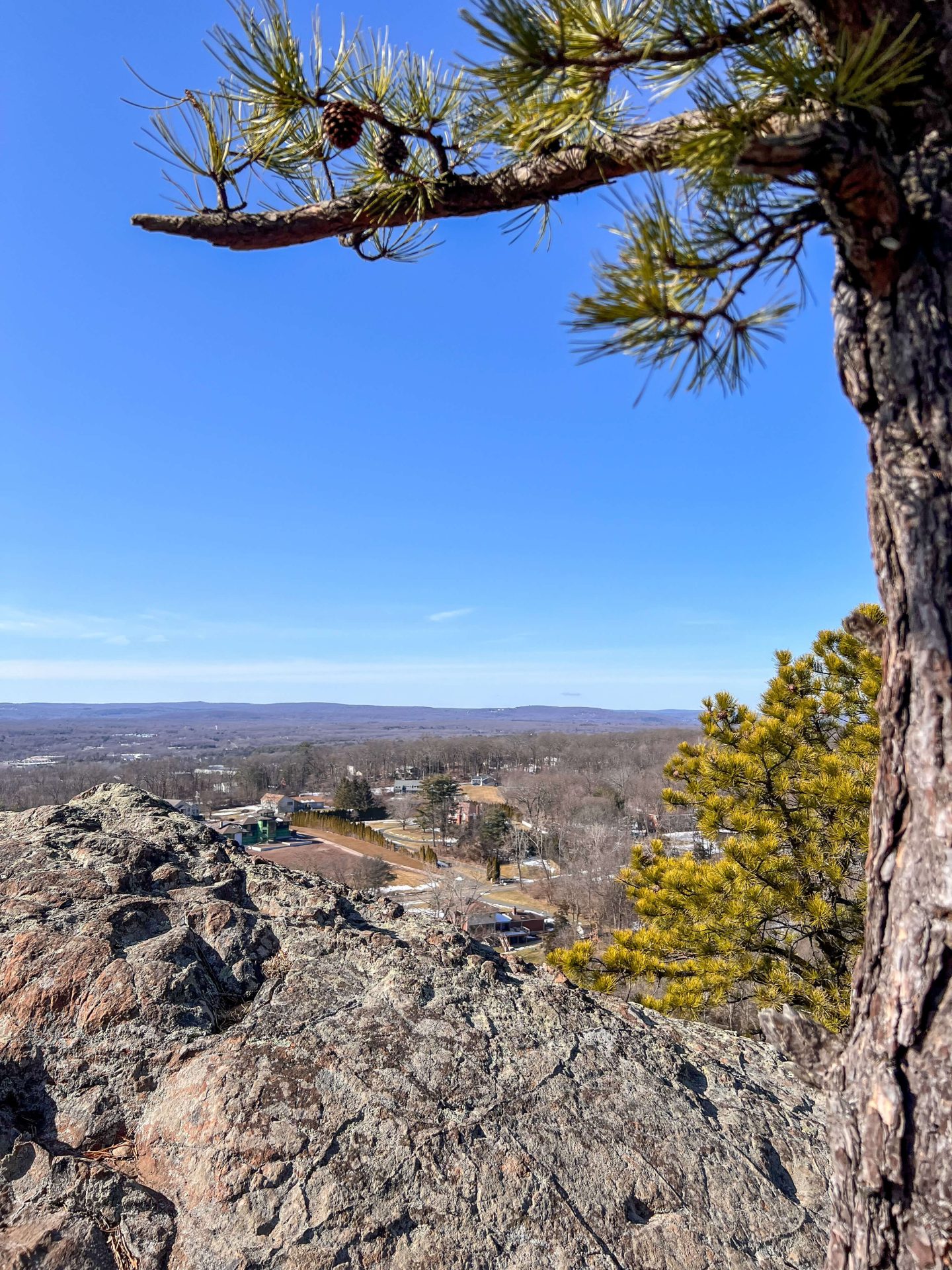 winter view from pinnacle rock in plainville