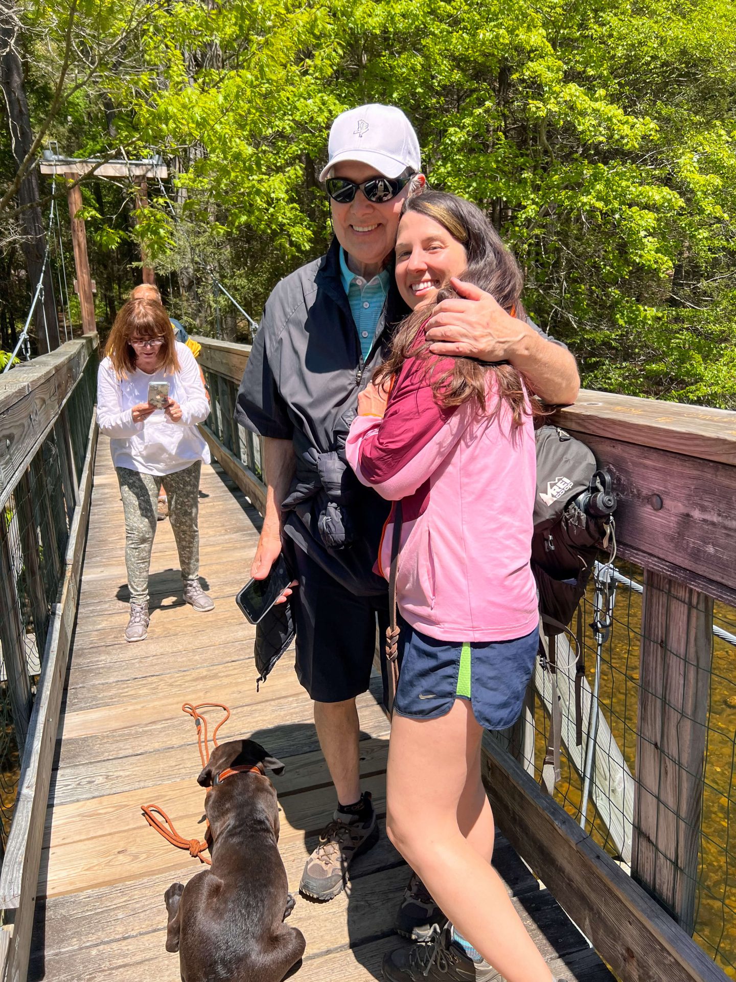 dad and daughter at steep rock river in connecticut