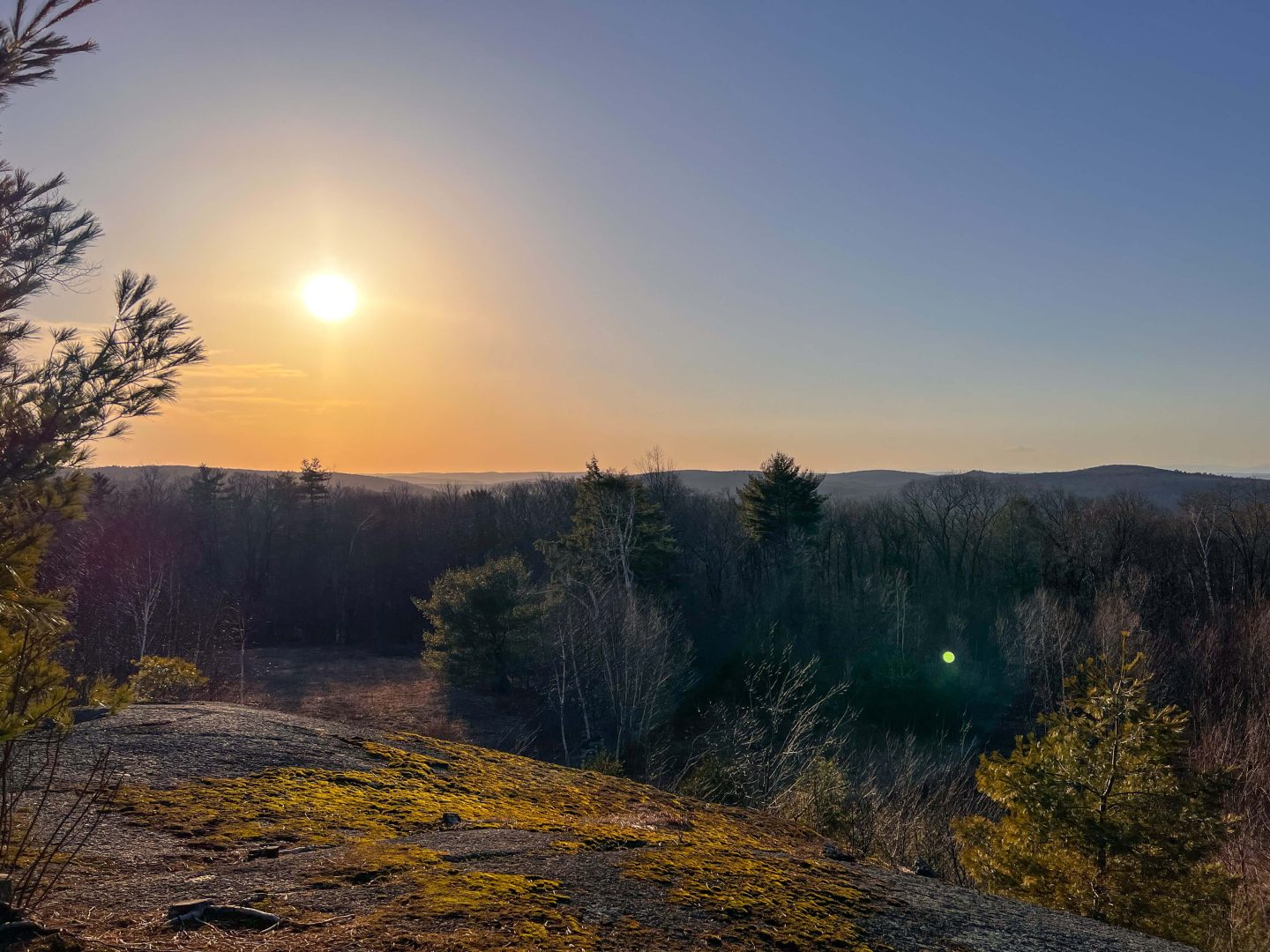 goshen land trust connecticut at sunset