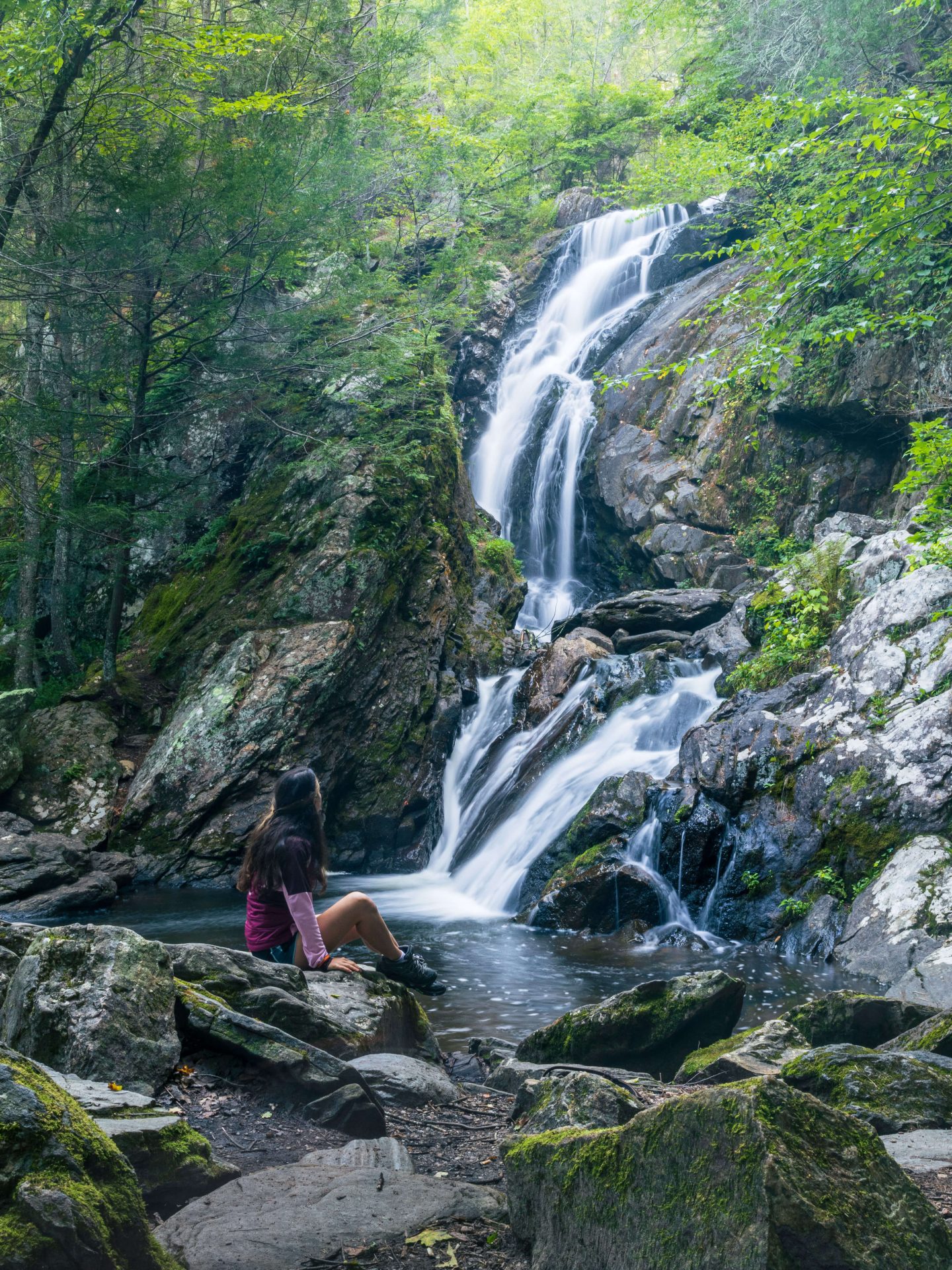 campbell falls in summer in berkshires