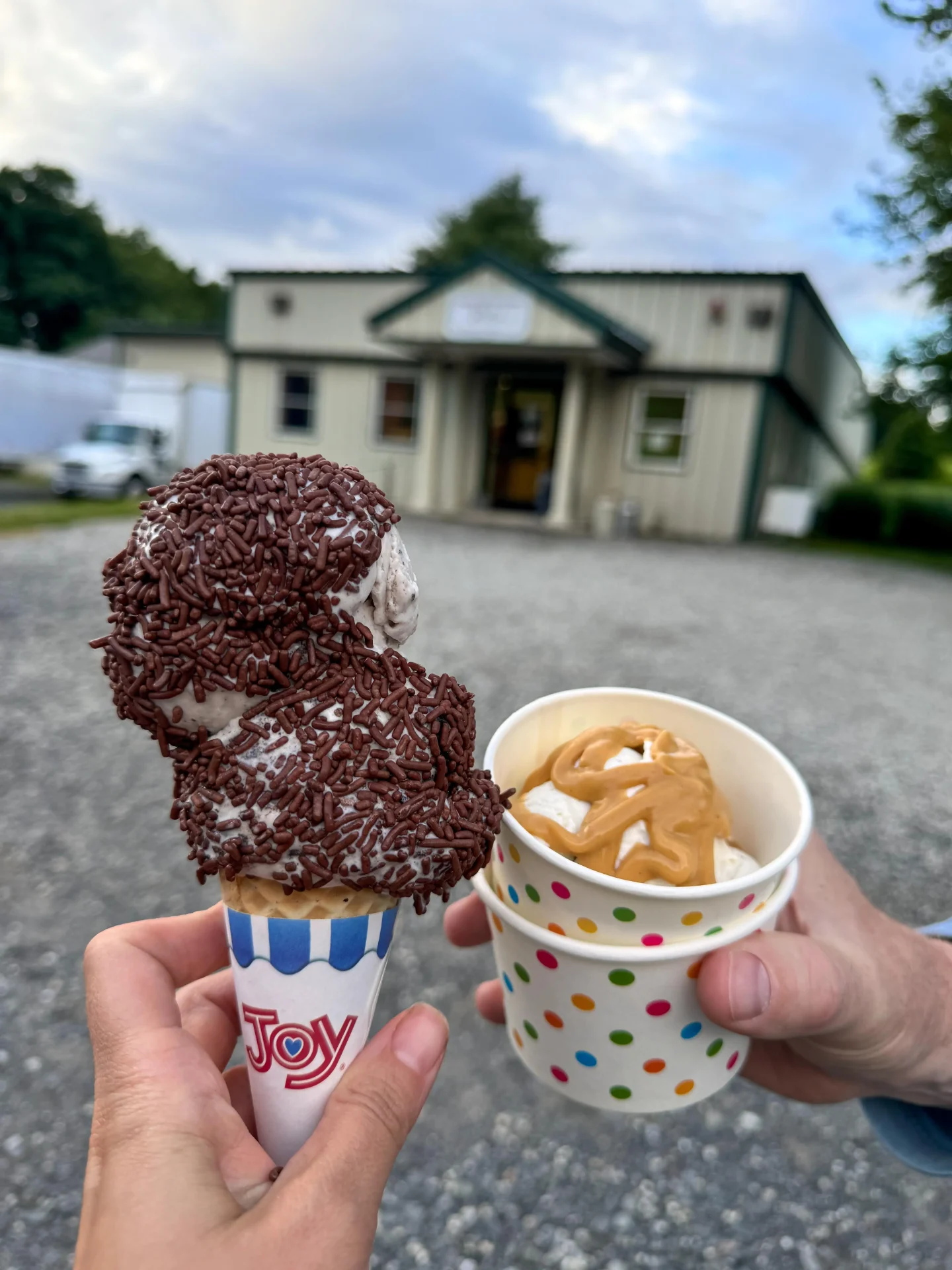 ice cream cone and cup at frisbees in bloomfield