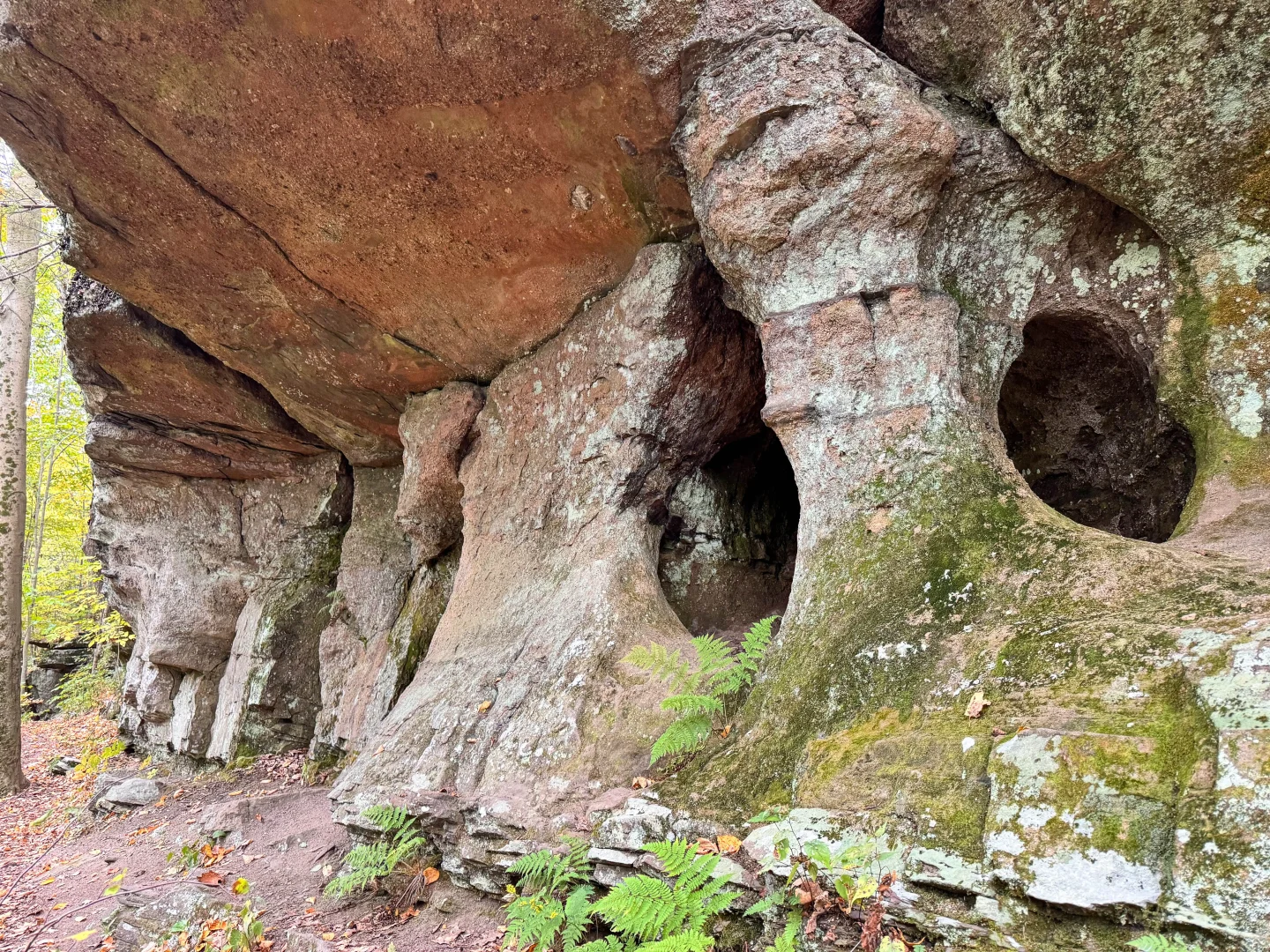 horse caves on the way to mount norwottuck in massachusetts