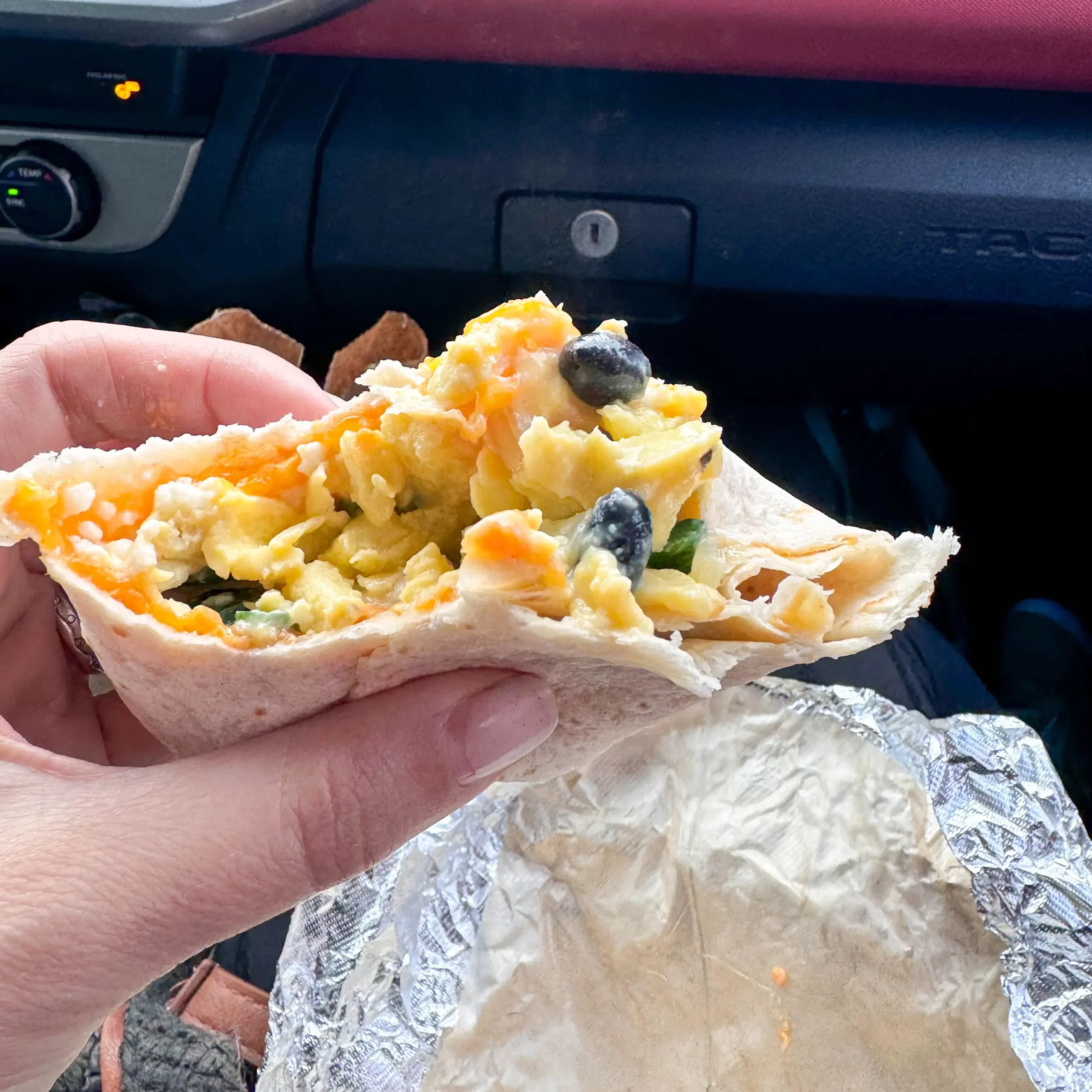 breakfast burrito from origins coffee in lake placid ny