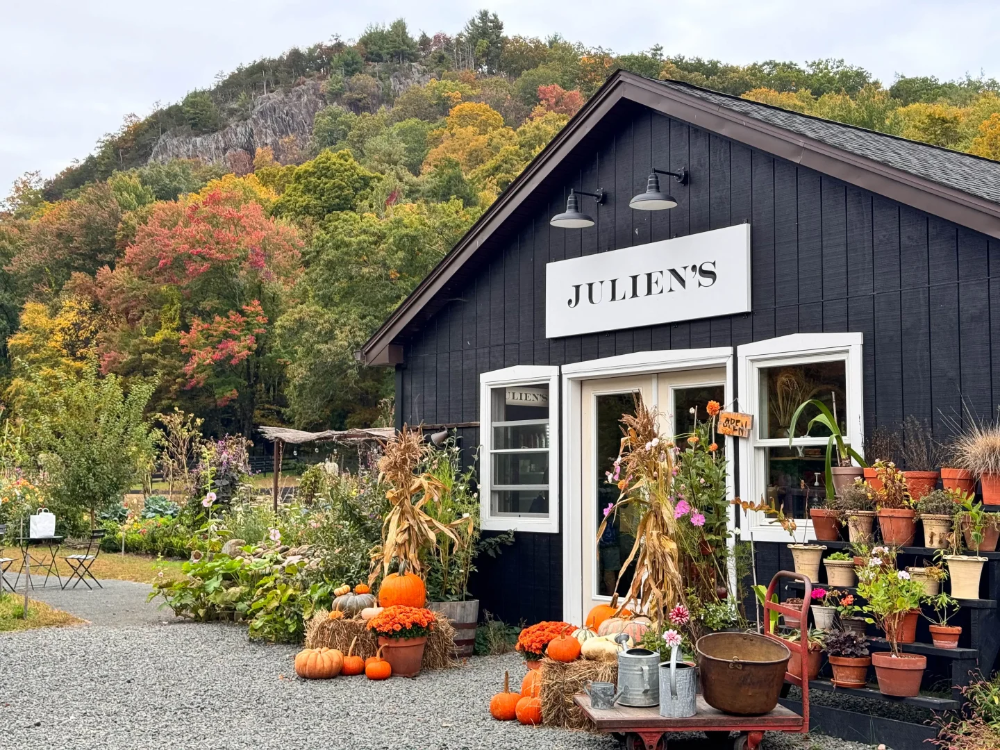 fall day at juliens bakery in granby connecticut