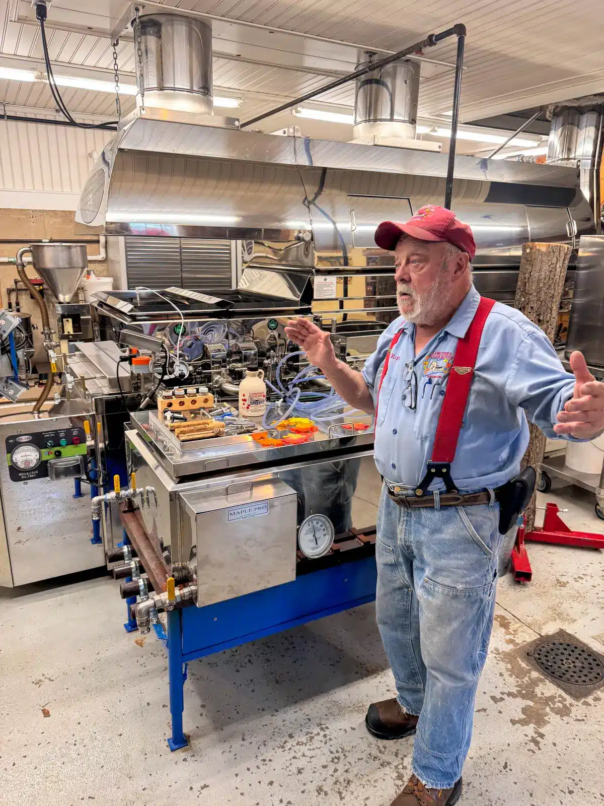 inside a maple syrup factory in burlington connecticut.