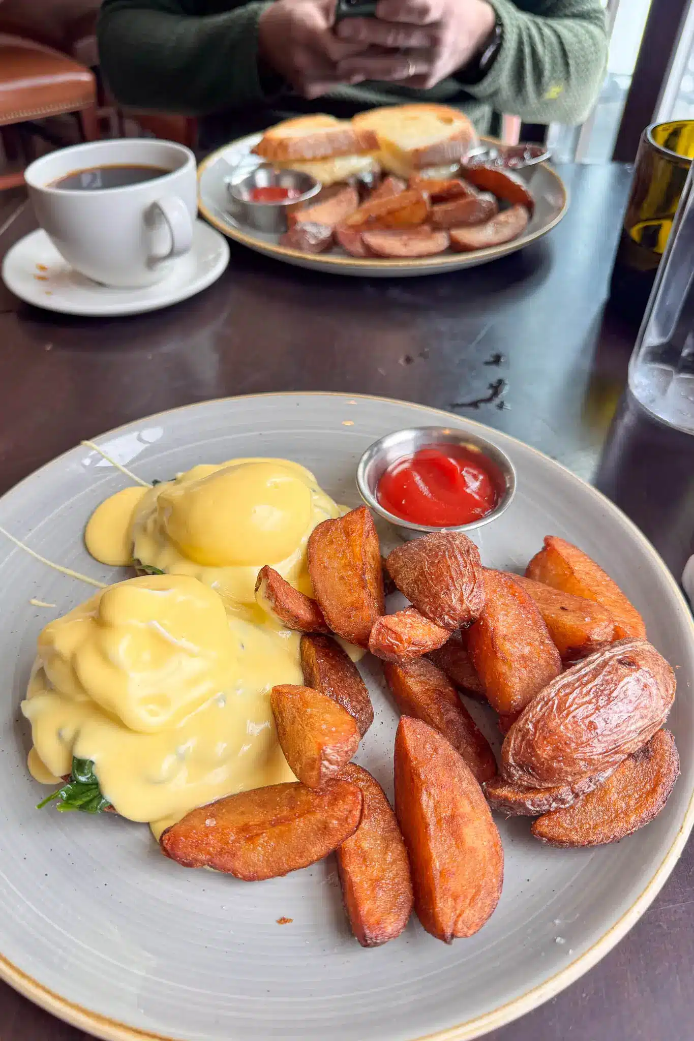 brunch at copper grouse with eggs hollandaise