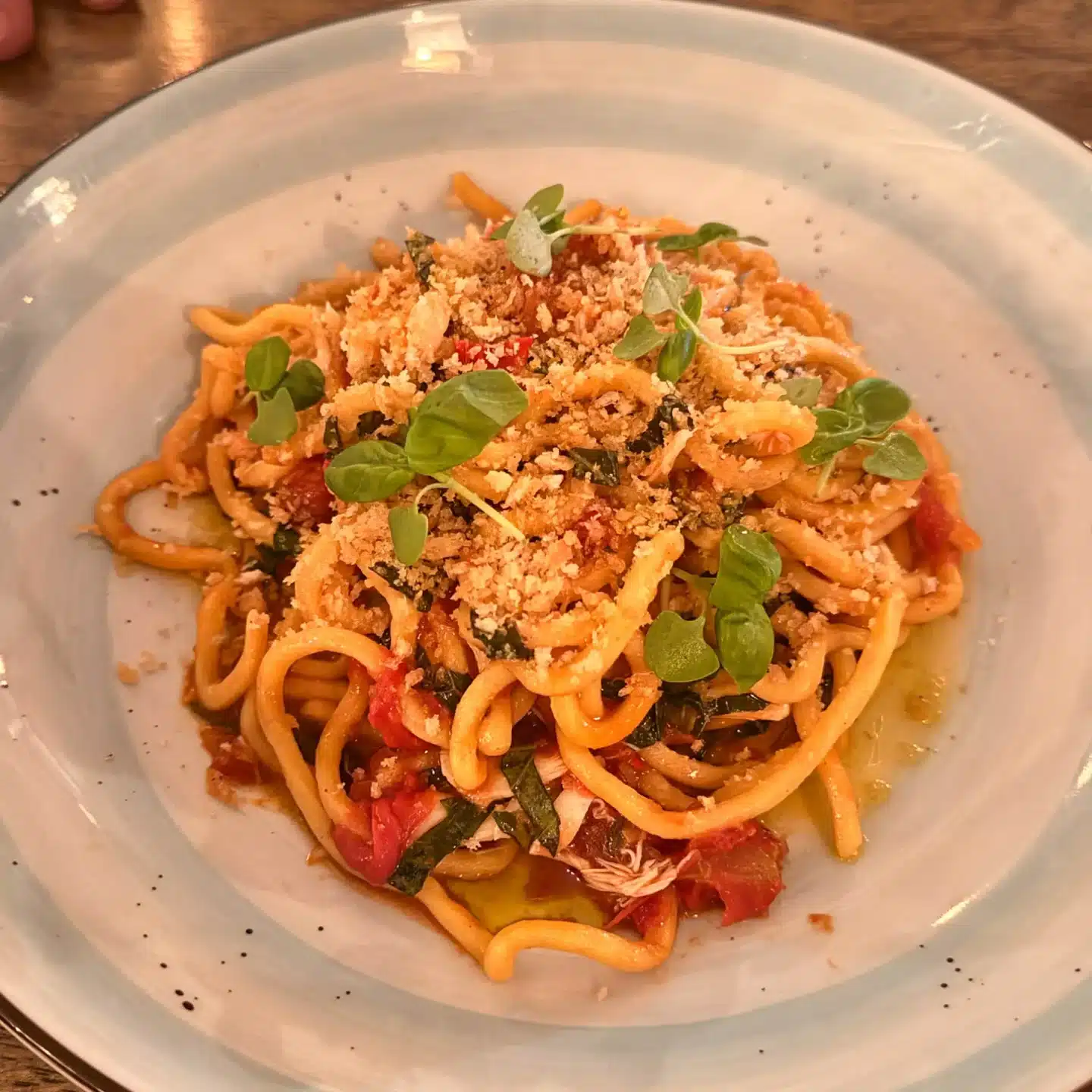 homemade pasta dish at mystico restaurant in manchester vermont