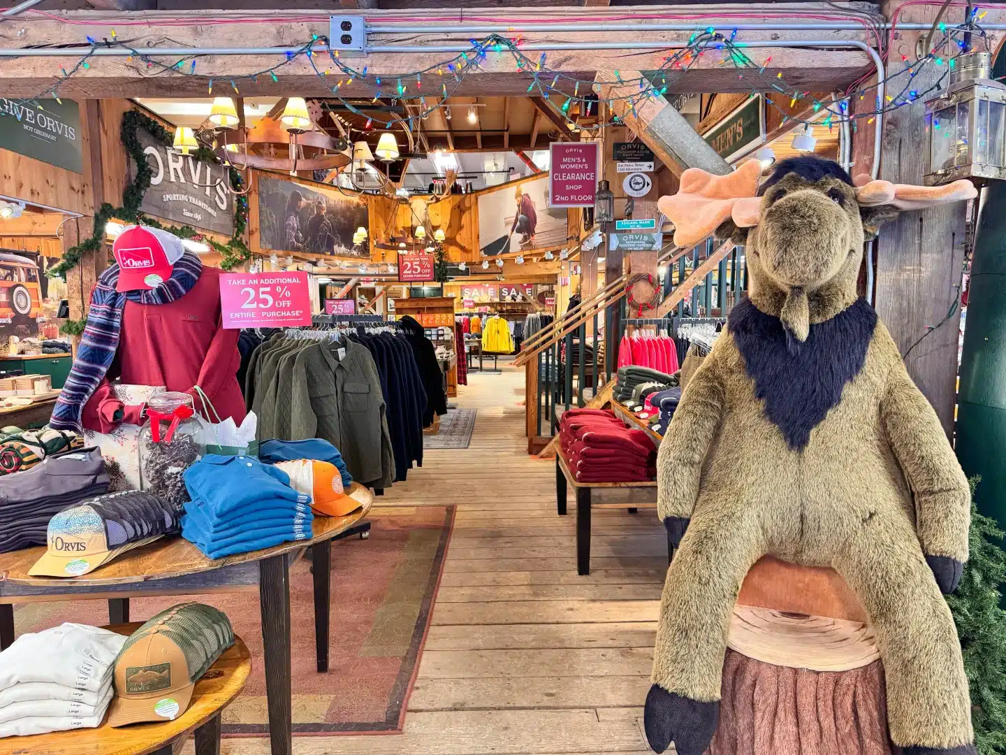 inside the orvis outlet in manchester vermont