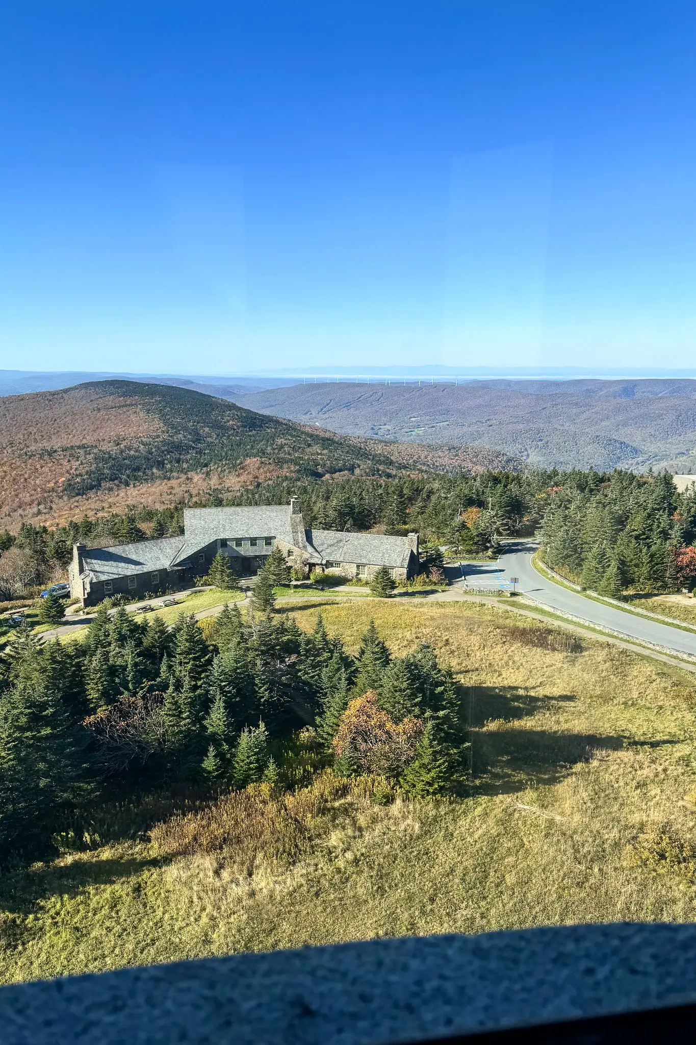 view from veterans war memorial tower on mount greylock