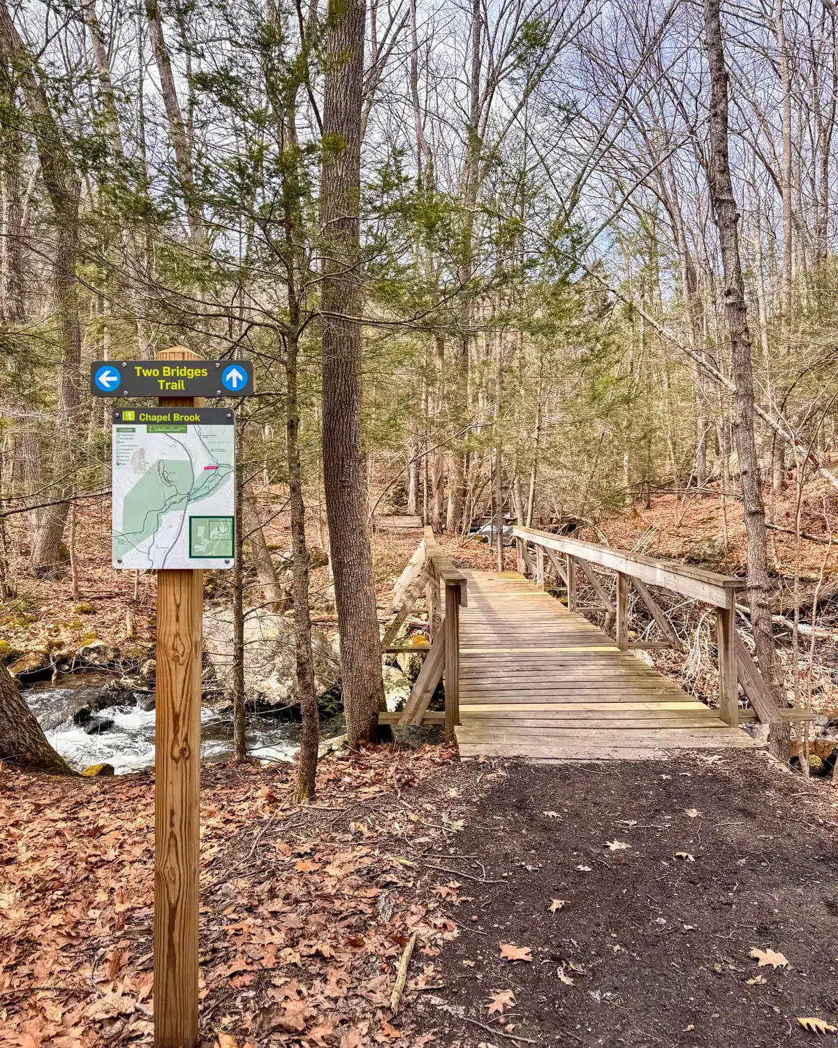 chapel brook hike trustees property sign.