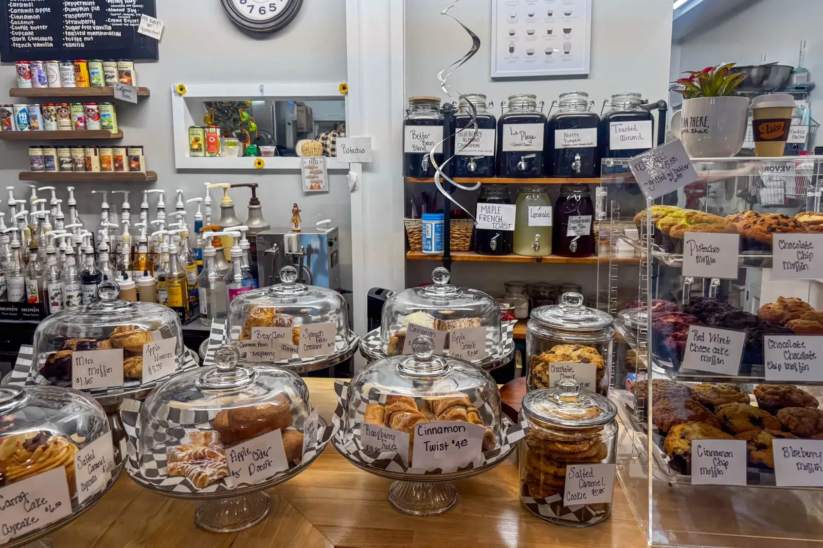 jars of baked goods at better bean cafe in downtown monson massachusetts.