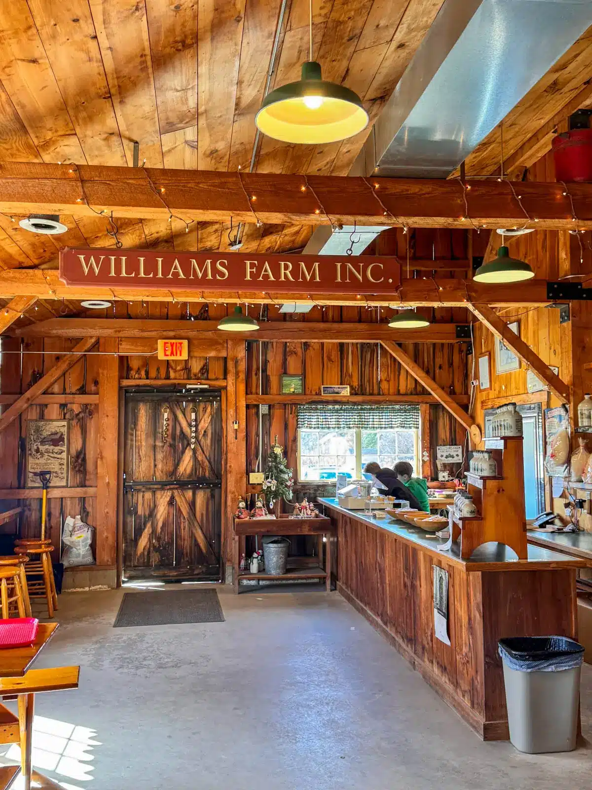 inside williams farm maple syrup sugarhouse in massachusetts.